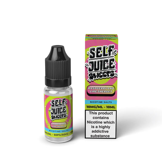 Self Juice Sweets Raspberry Lime Sherbet 10ml Nic Salt E-liquid