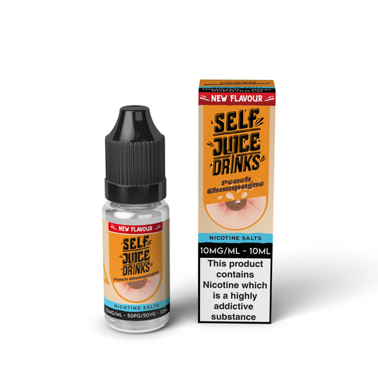 Self Juice Drinks - Peach Champagne 10ml Nic Salt E-Liquid